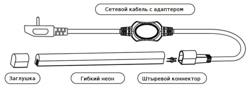 Світлодіодний LED неон PROlum™ 8x16, IP68, 220V, Series "GL", Тепло-білий, PRO