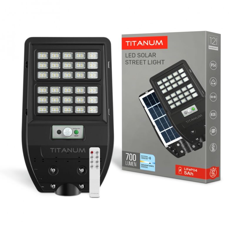 Світильник сонячний LED  IP54 TITANUM 700Lm 5000K Сенсорний TL-SLSO-105-S