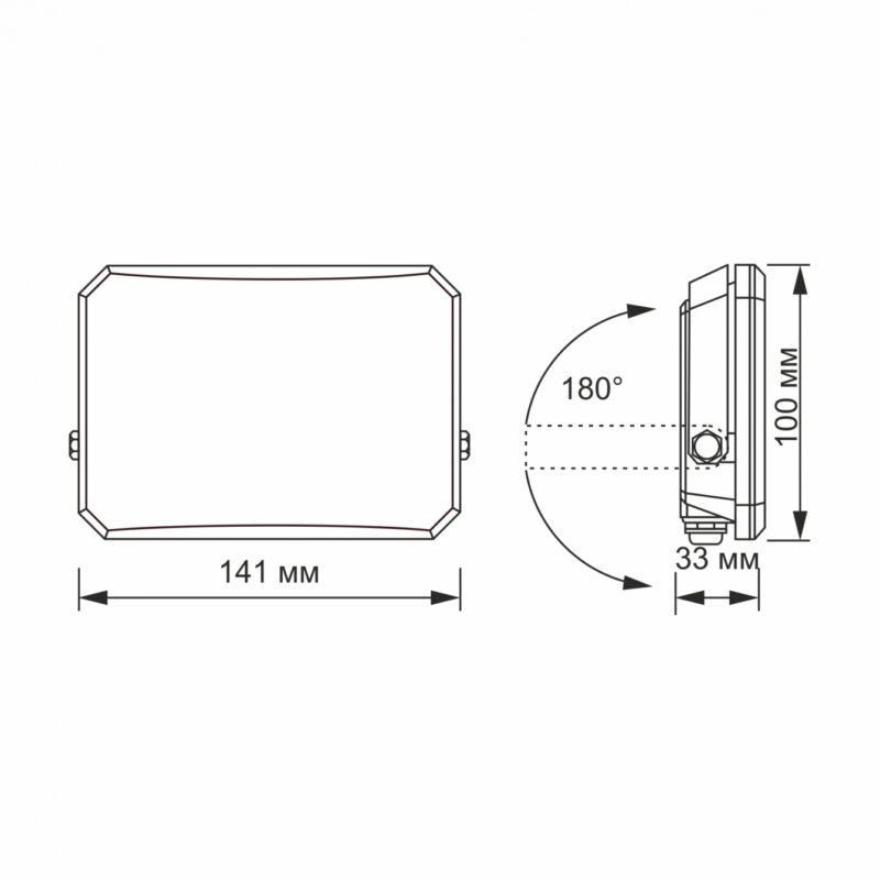 Прожектор LED VIDEX F3 30W 5000K 220V Black VLE-F3-0305B