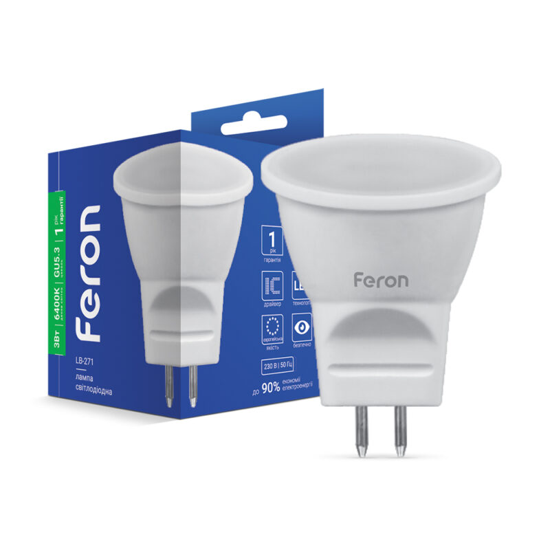 Лампа світлодіодна LED Feron LB-271 MR11 3W GU5,3 6400K