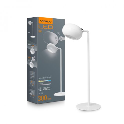 Настiльна лампа LED з акумулятором VIDEX 3W 3000-5500K білий VLE-TF18W