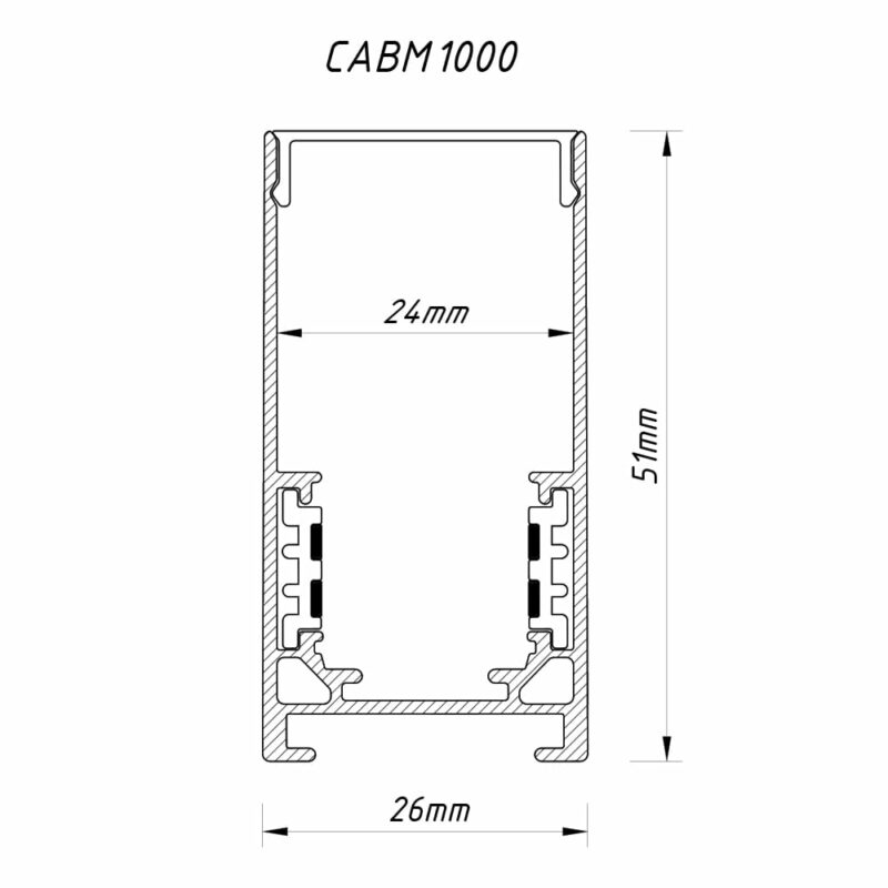 Шинопровід Feron CABM1000 чорний накладний 2м
