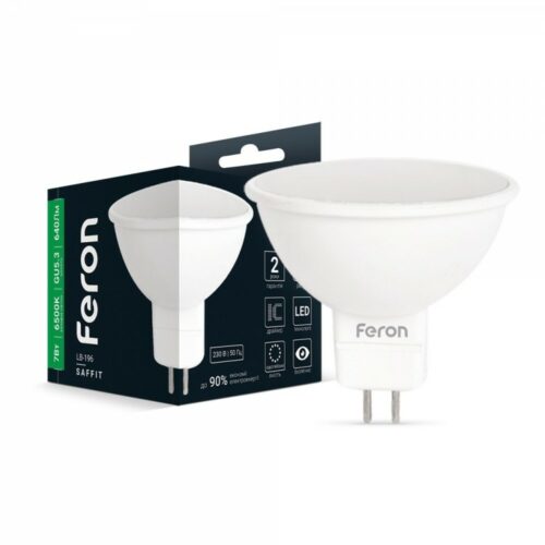 Лампа світлодіодна LED Feron MR16 7W GU5,3 6500K LB-196