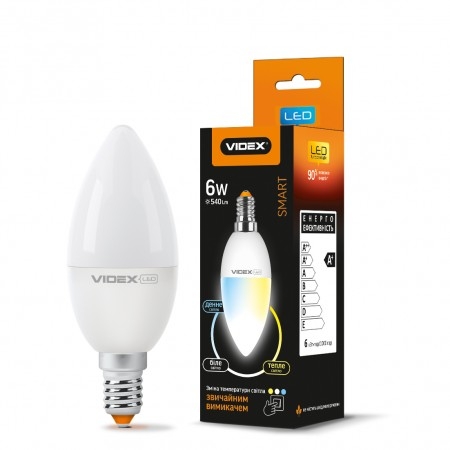 Лампа світлодіодна LED з регулюванням кольору Videx 6W E14 VL-C37eC3-0614