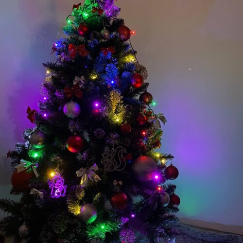Гірлянда String нитка 500LED 22м кристал RGB чорний дріт