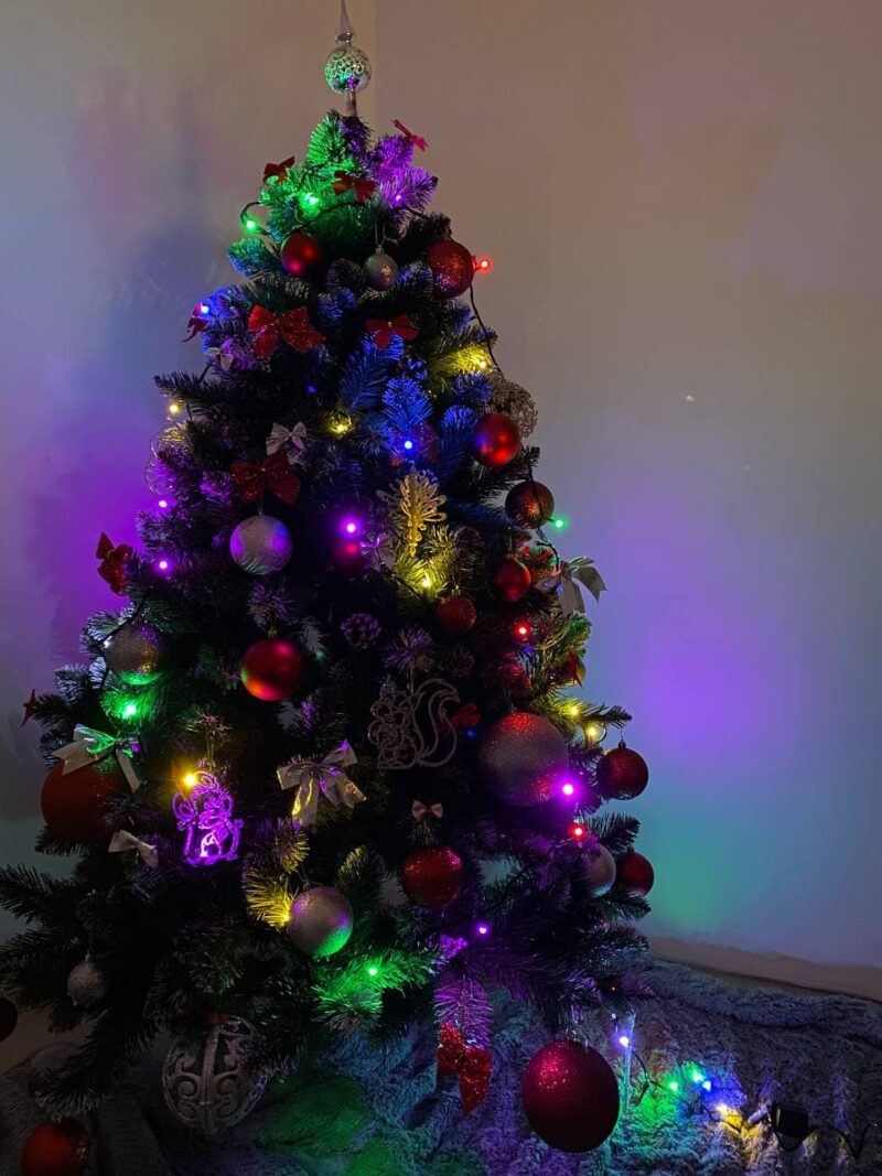 Гірлянда String нитка 500LED 22м кристал RGB чорний дріт