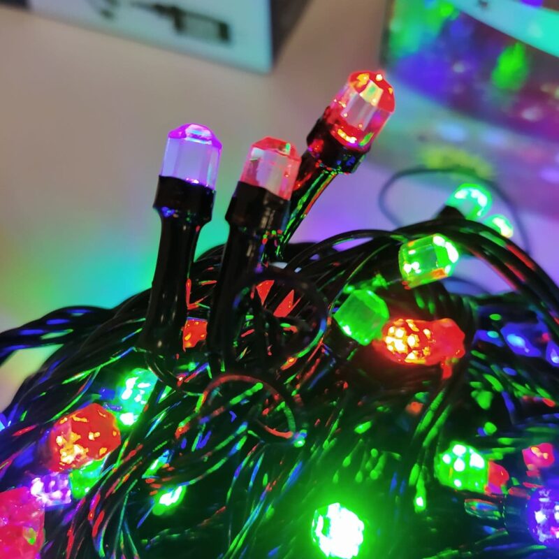 Гірлянда String нитка 500LED 22м кристал RGB чорний дріт