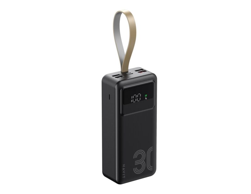Повербанк Havit 30000mAh QC+PD 22,5W чорний HV-PB110