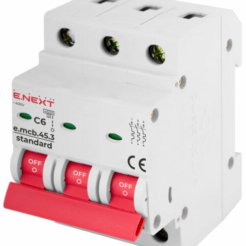Вимикач автоматичний Enext C6 3p 4,5kA (e.mcb.stand.45.3.C6)