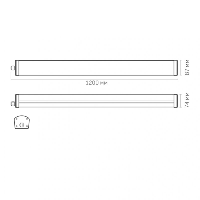Світильник лінійний LED VIDEX 48W 1,2М 4000K IP65 VLE-BNW-48124