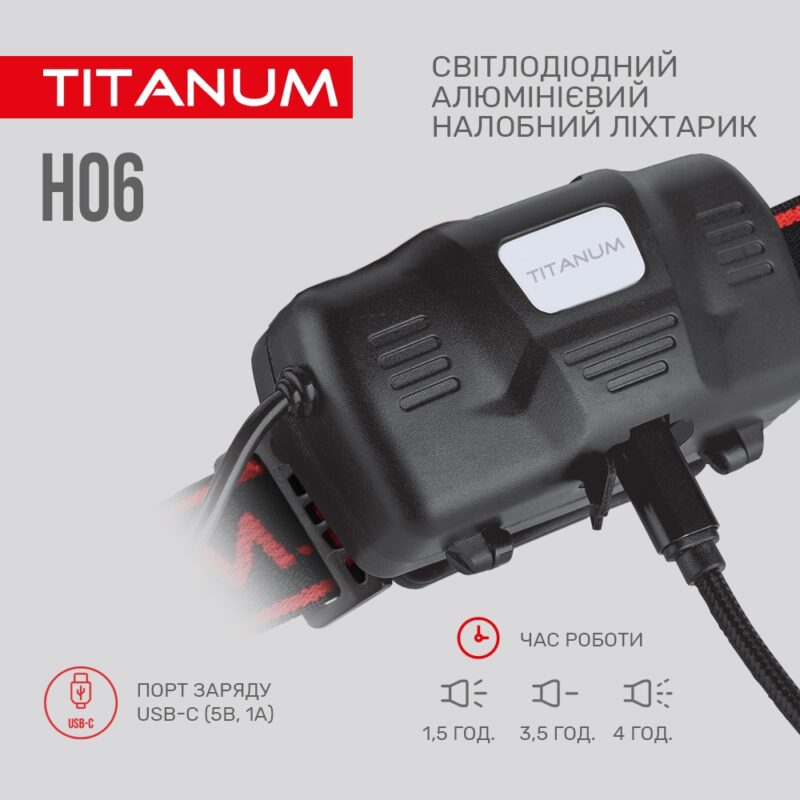 Ліхтарик налобний світлодіодний TITANUM TLF-H06 800Lm 6500K