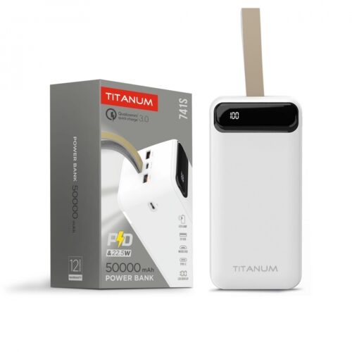 Повербанк Titanum 50000mAh 22.5W білий TPB-741S-W