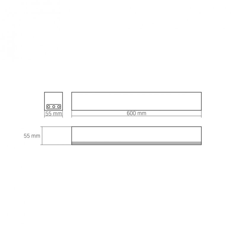 Лінійний магістральний світильник  LED Videx 24W 0.6М 5000K 220V чорний VL-BNL02-24065B