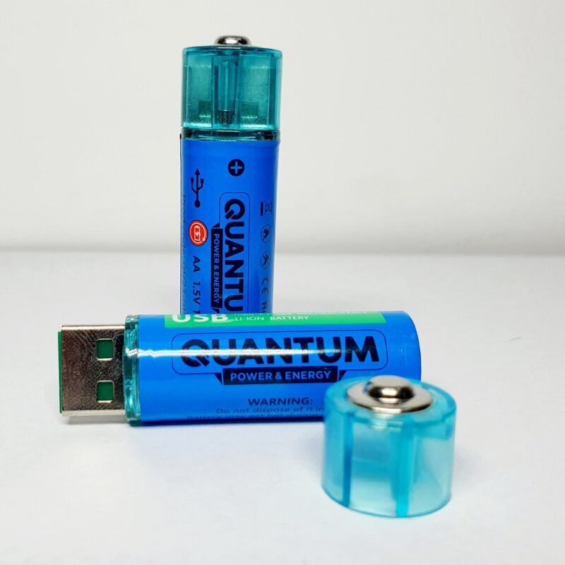 Акумулятор літій-іонний Quantum USB Li-ion AA  1.5V ,1100mAh plastic case, 2шт/уп
