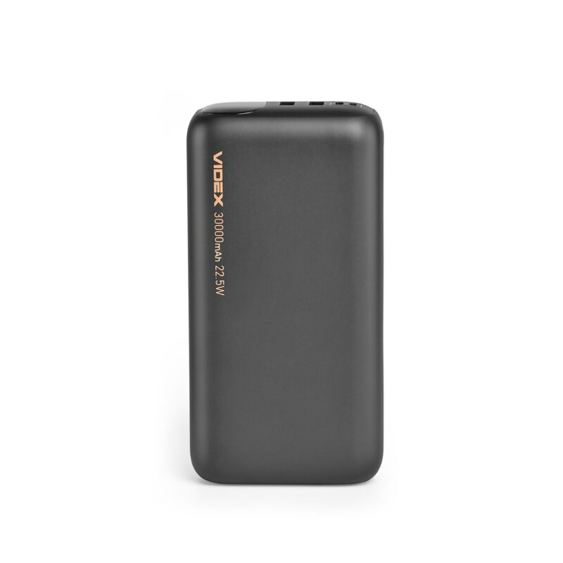 Повербанк Videx VPB-297-B 30000mAh 22.5W QC+PD Чорний