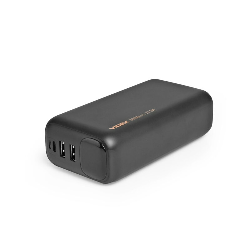 Повербанк Videx VPB-297-B 30000mAh 22.5W QC+PD Чорний