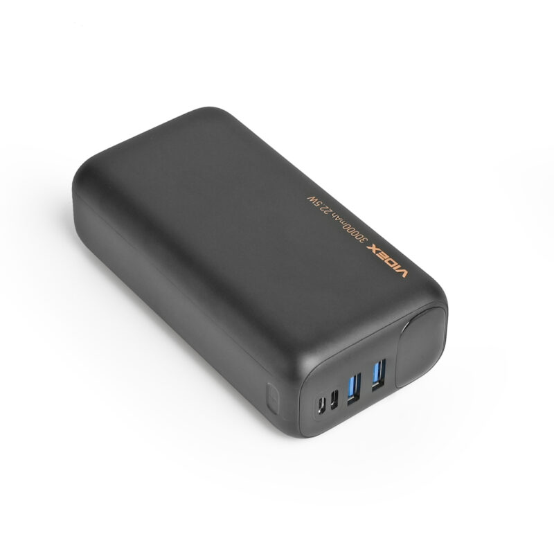 Повербанк Videx VPB-297-B 30000mAh 22.5W QC+PD Чорний