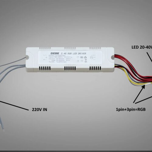 RGB Драйвер 160 ватт + пульт W/Y 20-40Wx4 + RGB(20-40)X3 для світлодіодних світильників c RGB-підсвічуванням, 160W