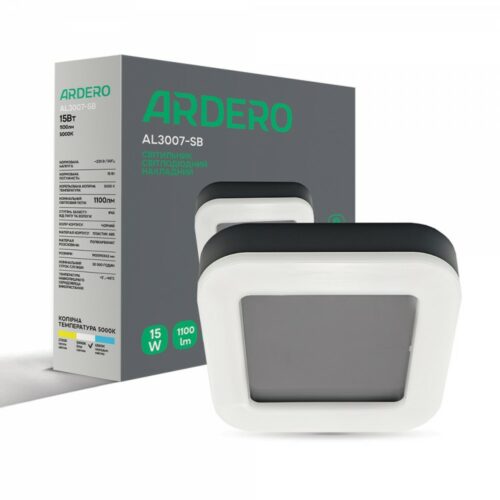 Світлодіодний накладний світильник Ardero AL3007-SB 15Вт 5000K чорний