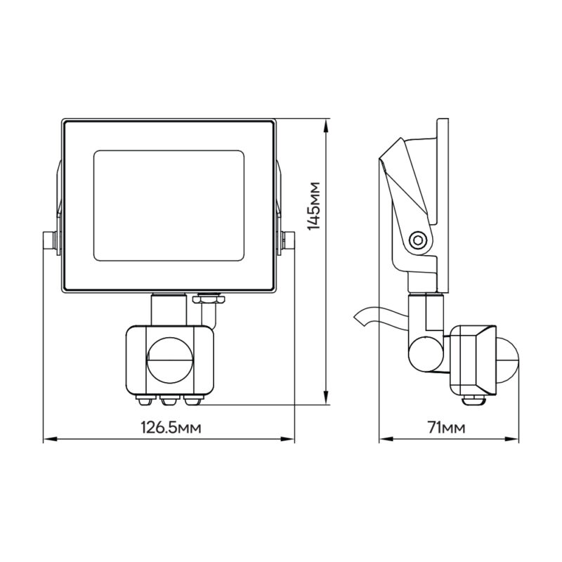 Світлодіодний прожектор з датчиком руху Ardero LL-2010ARD 10W 800Lm 6500K