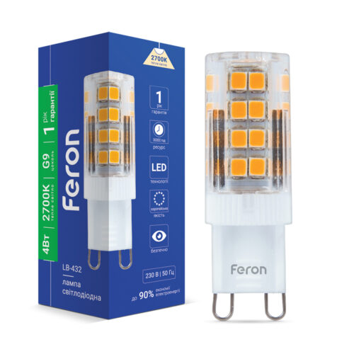 Лампа світлодіодна LED Feron 4W G9 2700K LB-432