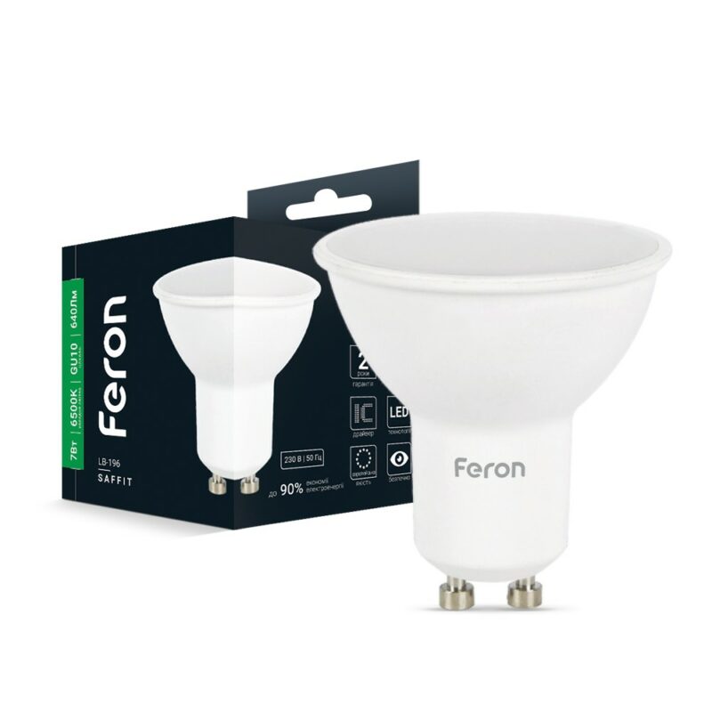 Лампа світлодіодна LED Feron MR16 7W GU10 6500K LB-196