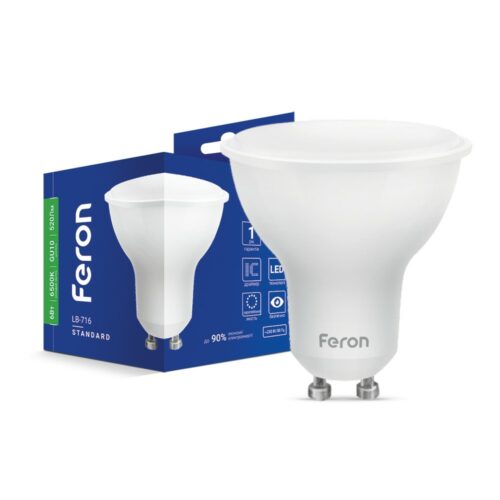 Лампа світлодіодна LED Feron MR16 6W GU10 6500K LB-716