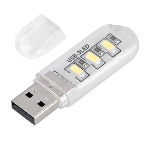 Портативний світлодіодний USB світильник 3 світлодіоди 1,5Вт 3000K Білий