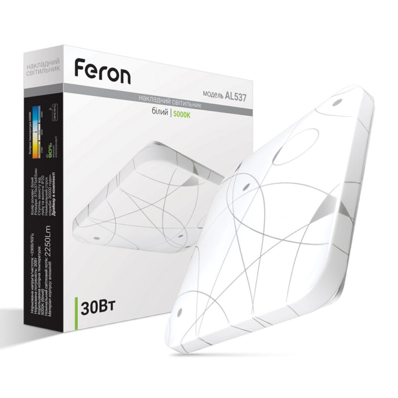 Світлодіодний накладний світильник Feron AL537 30Вт 5000K білий
