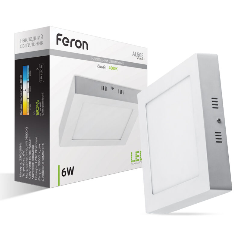 Світлодіодний накладний світильник Feron AL505 6Вт 4000K білий