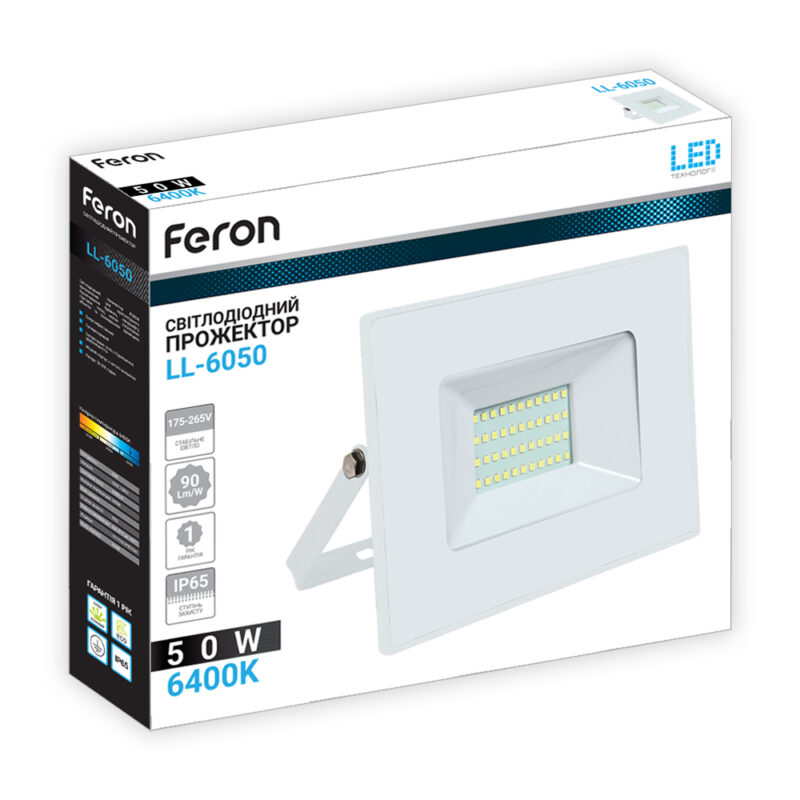 Світлодіодний прожектор Feron LL-6050 50Вт 6400K білий