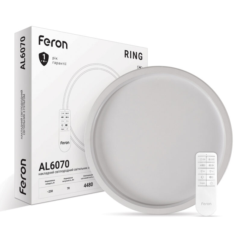 Світлодіодна накладна люстра Feron AL6070 RING 70Вт білий