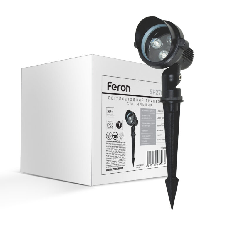 Ґрунтовий світлодіодний світильник Feron SP2704 3Вт 6500K чорний