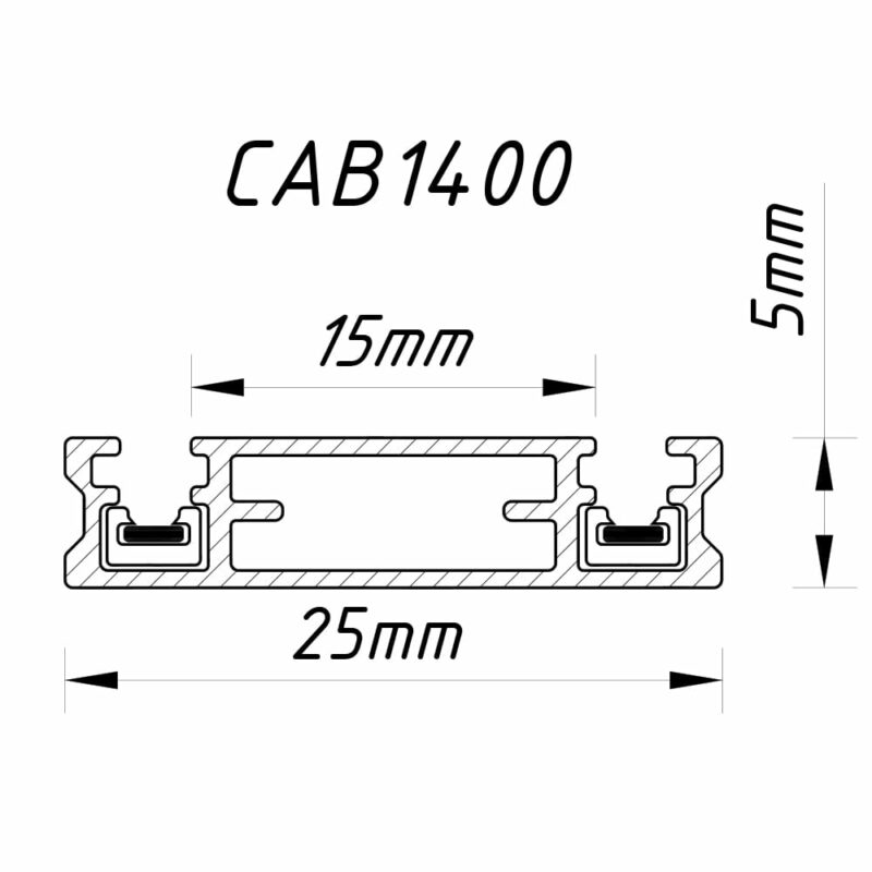 Шинопровід Ardero CAB1400 ULTRA чорний накладний 1м
