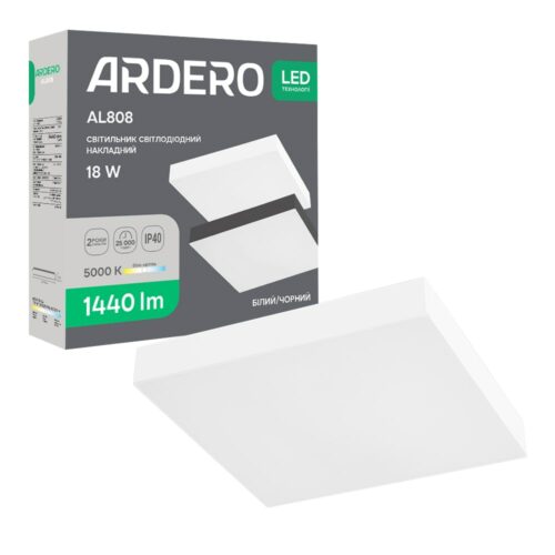 Світлодіодний накладний світильник Ardero AL808 18Вт 5000K білий