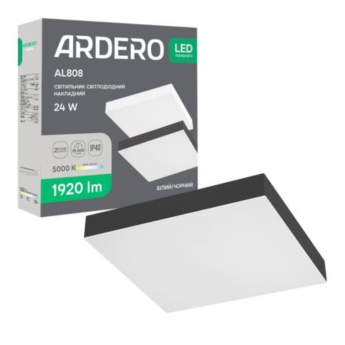 Світлодіодний накладний світильник Ardero AL808 24Вт 5000K чорний