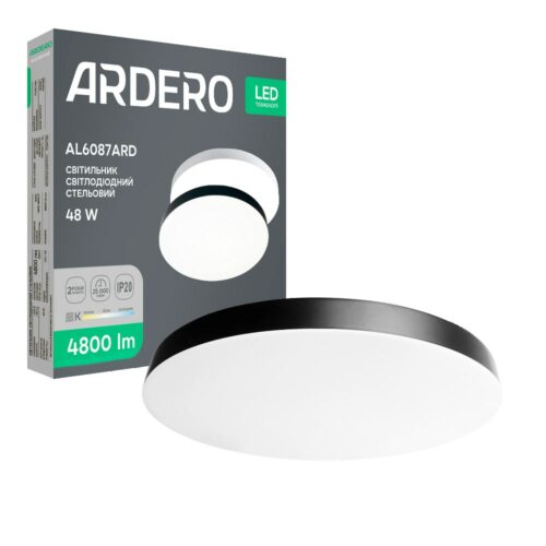 Світлодіодний накладний світильник Ardero AL6087ARD TREND 48Вт чорний