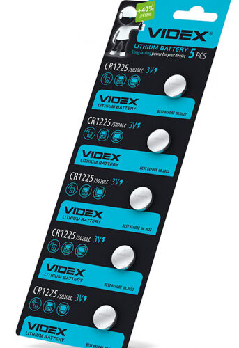 Батарейка літієва Videx CR1225 5шт BLISTER CARD