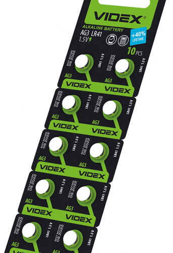 Батарейка годинникова Videx AG 3/LR41 BLISTER CARD 10 шт