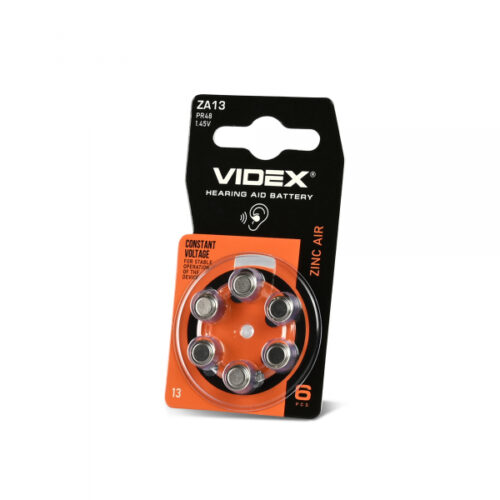 Батарейка повітряно цинкова Videx ZA13 (PR48) BLISTER 6