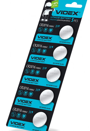 Батарейка літієва Videx CR2016 5шт BLISTER CARD