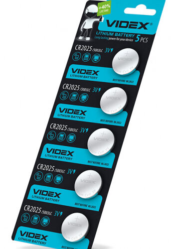 Батарейка літієва Videx CR2025 5шт BLISTER CARD