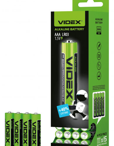 Батарейка лужна Videx LR03/AAA 4шт SHRINK