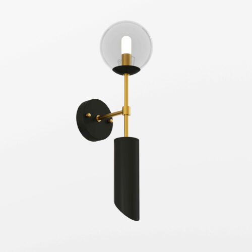 Настінне бра Clone,  Світла латунь/чорний Прозорий, Pikart Lights