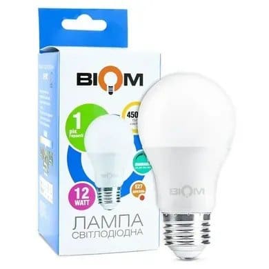 Світлодіодна лампа Biom BT-532 A60 12W E27 4500К switch dimmable матова