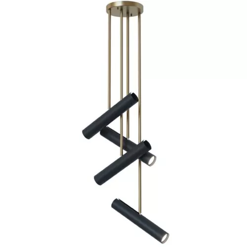 Люстра Hilary 4,  Світла латунь/чорний, Pikart Lights