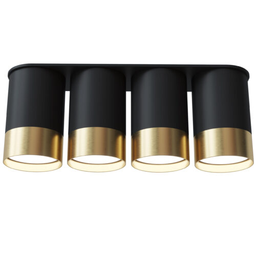 Точковий спот BP Black/White Gold на 4 лампи NEW,  Світла латунь/чорний, Pikart Lights