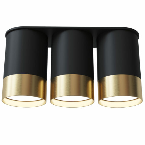 Точковий спот BP Black/White Gold трійний NEW,  Світла латунь/чорний, Pikart Lights