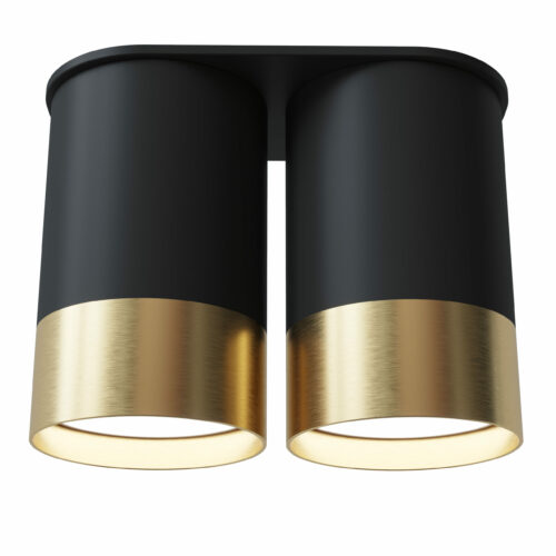 Точковий спот BP Black/White Gold двійний NEW,  Світла латунь/чорний, Pikart Lights