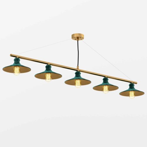 Люстра Classic 3,  Зелена латунь 5 шт, Pikart Lights